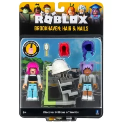 JAZWARES Roblox Mix & Match 2 Figuren Mit Zubehör - Brookhaven: Hair & Nails ROG0235