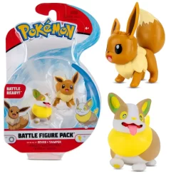 JAZWARES Pokémon - Battle Figuren Evoli & Voldi