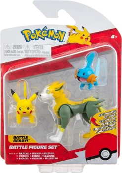 Jazwares Pokémon Battle Figuren 3er-Pack Hydropi, Pikachu #1, Bellektro 5 Cm JAZPKW2676