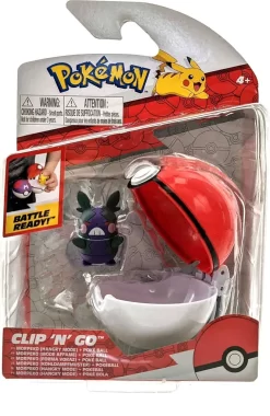 JAZWARES Pokémon - Clip'n Go Set Wave 10, Charakter :Morpeko (Hangry) + Pokéball