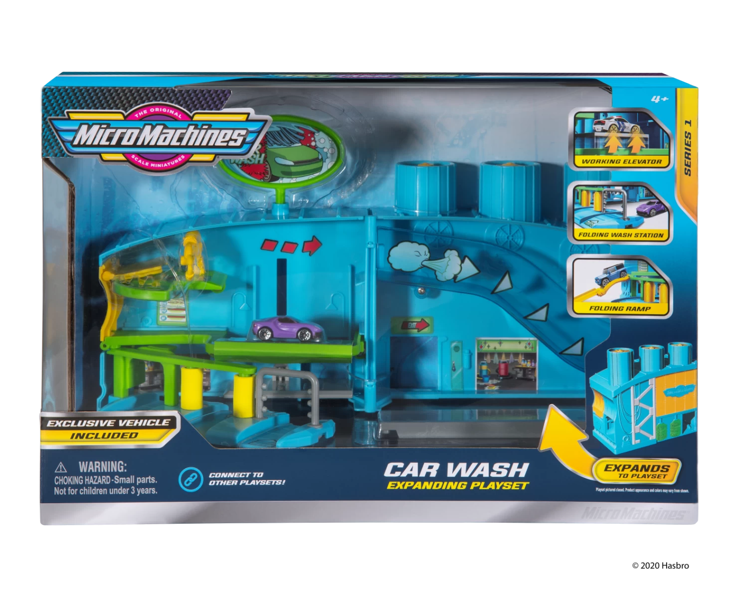 JAZWARES MicroMachines Spielset Serie 1 Inkl. Exklusives Fahrzeug - Waschstrasse