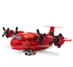 JAZWARES MicroMachines Cargo Frachtflugzeug Feuerwehr Spielset Inkl. Fahrzeug MMW0080