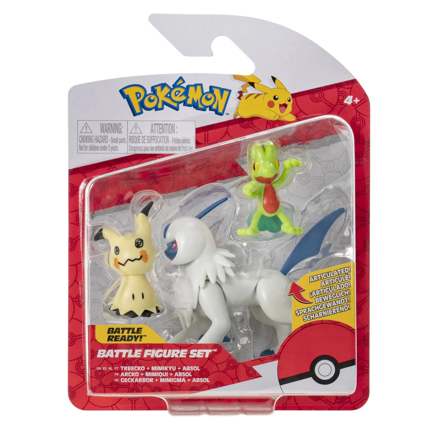 Jazwares PKW2679 Pokemon Battle Figuren 3er Set - Geckarbor+Mimigma+Absol