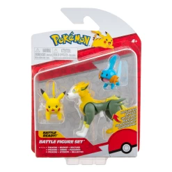 Jazwares PKW2676 Pokemon Battle Figuren 3er Set - Pikachu + Hydropi + Bellektro