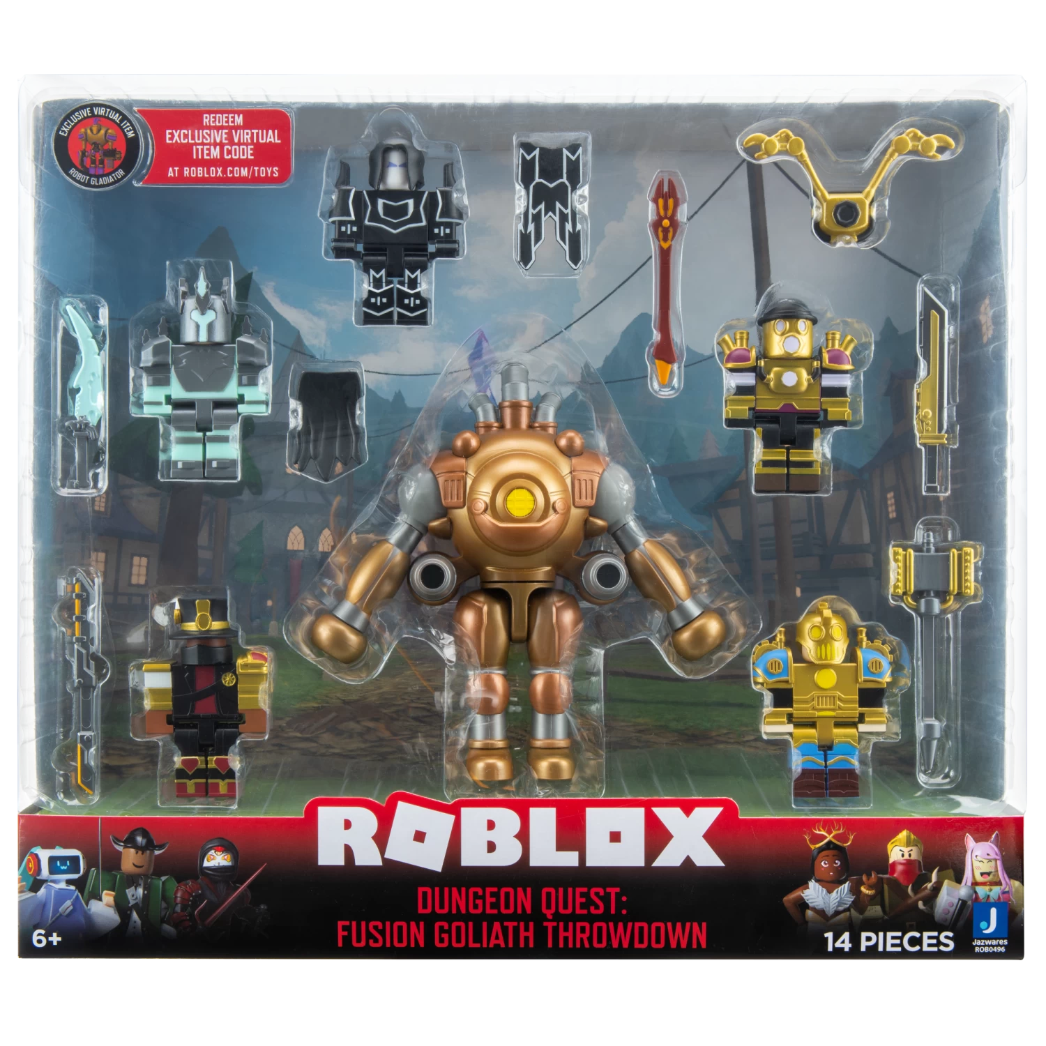 JAZWARES Roblox Mix & Match - Dungeon Quest: Fusion Goliath Throwdown ROB0496