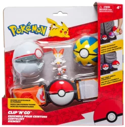 JAZWARES Pokemon Clip 'N' Go Poké Ball Belt Set SCORBUNNY