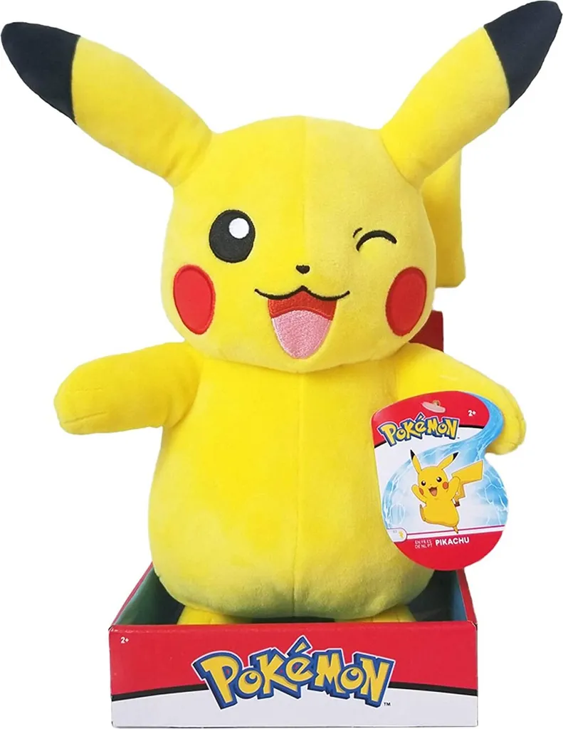 JAZWARES Pokemon - Plüschfigur - Wave 7 (30cm) , Charakter :Pikachu Zwinkernd