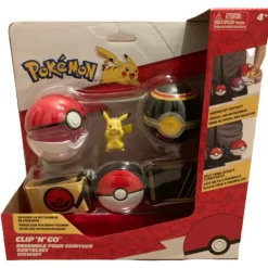 JAZWARES Pokémon - Clip'N'Go Gürtel - Pokéball Set Inkl. Pikachu