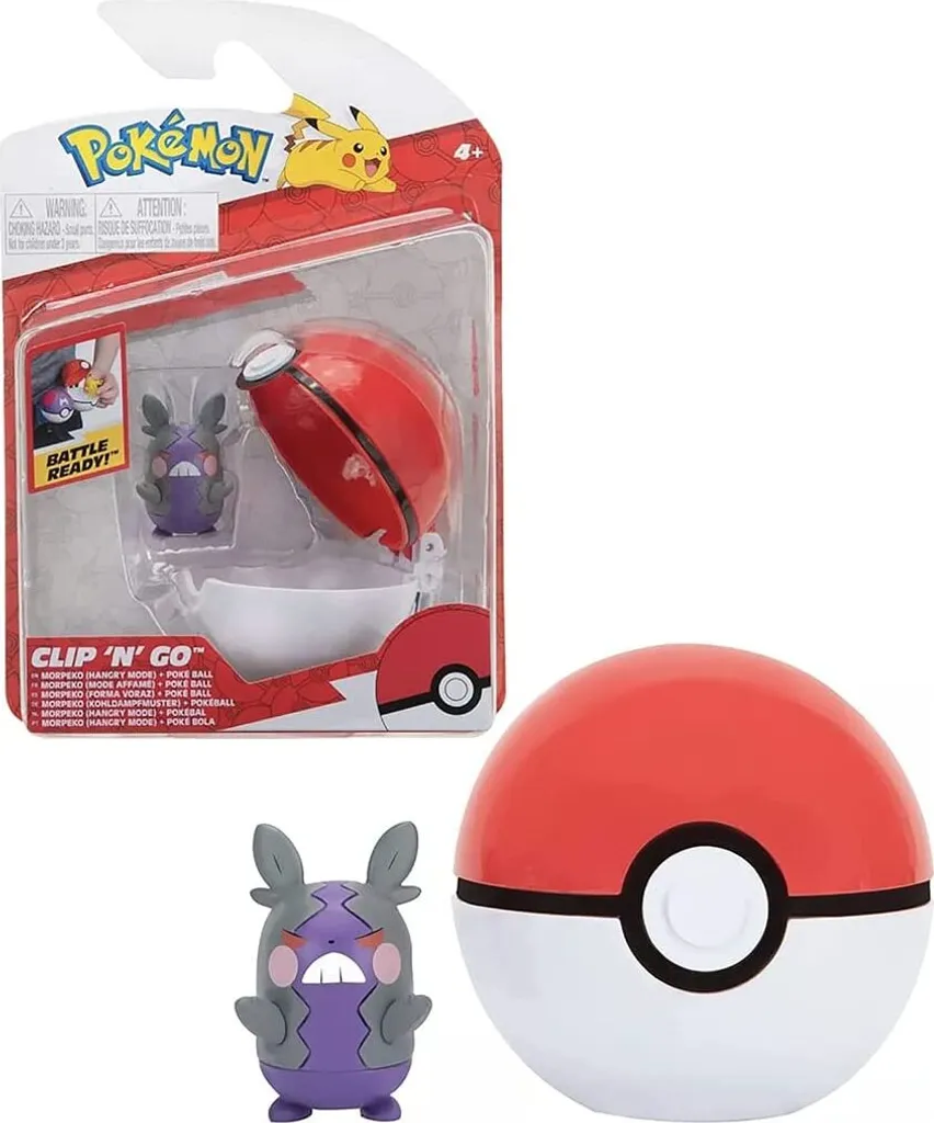 JAZWARES Pokémon - Clip'n Go Set Wave 10, Charakter :Morpeko (Hangry) + Pokéball – Bild 5